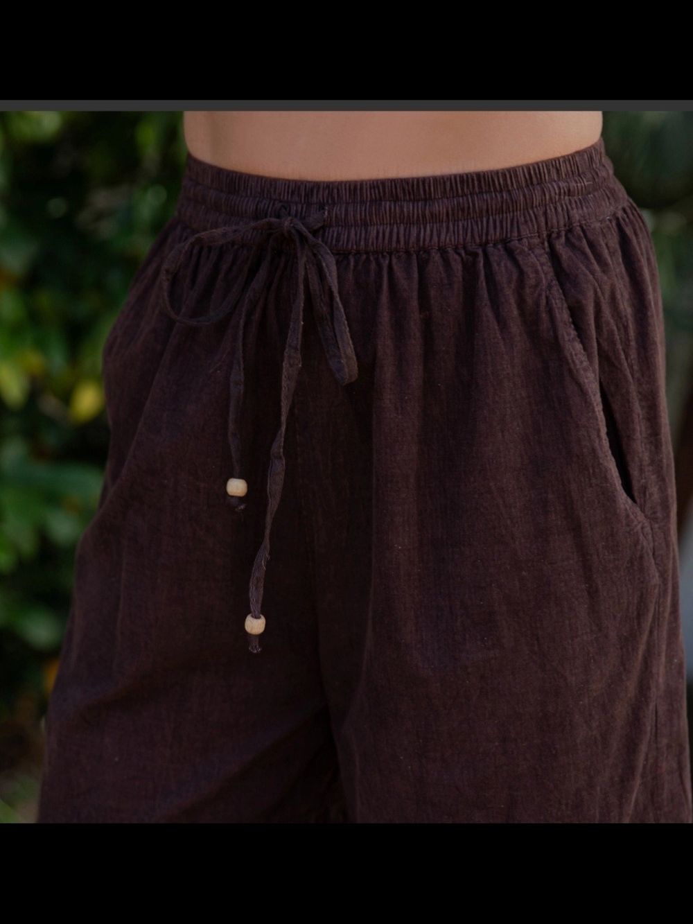 Young Threads Wide Leg Tiered Textured Pants in Brown Sz L - Picture 5 of 7
